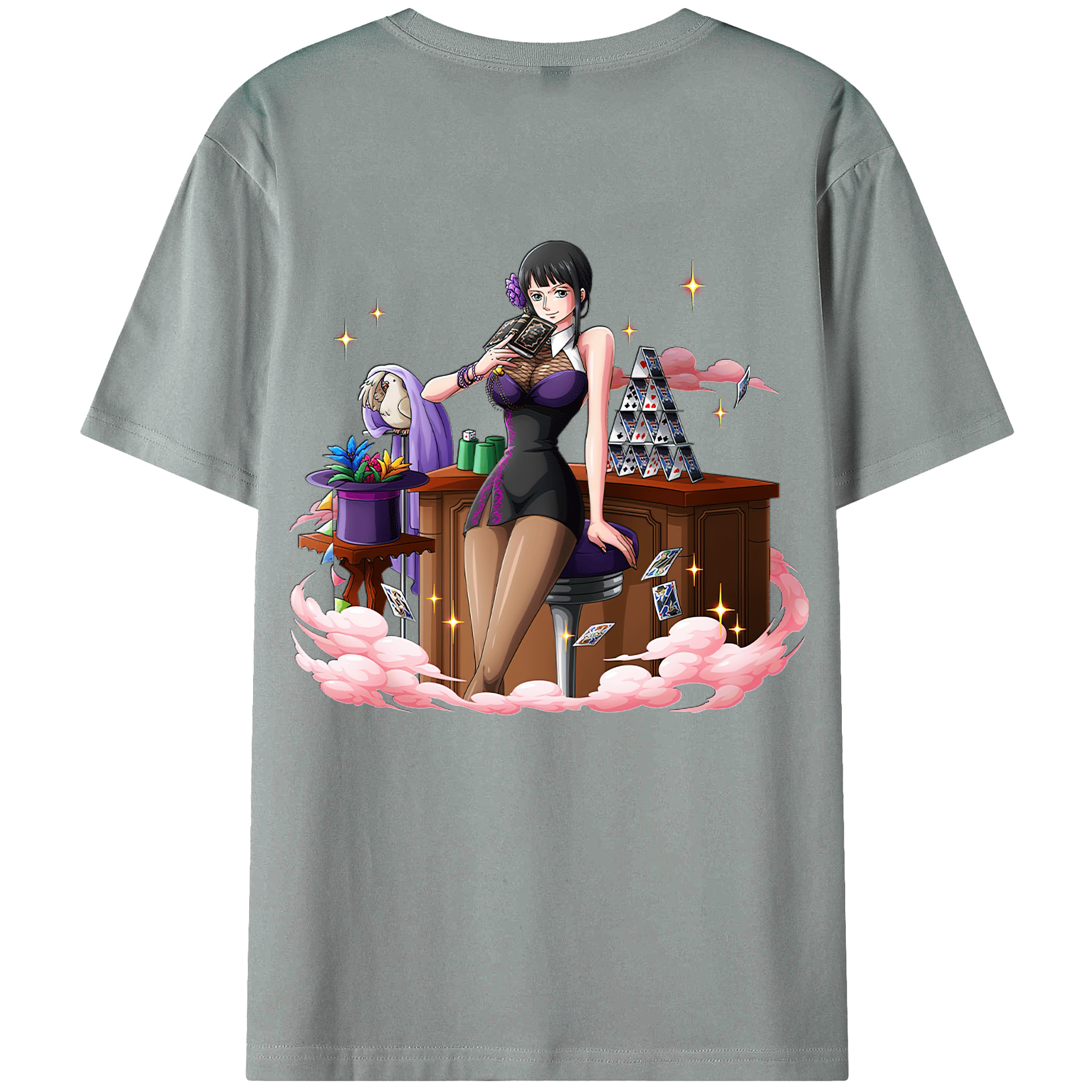 ワンピース ニコ・ロビン ONE PIECE Nico Robin 綿100％ メンズ半袖Tシャツ（バックプリント） 通気性